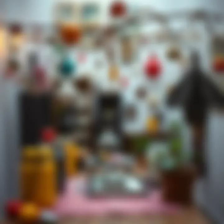 Unique art installation made from reused items