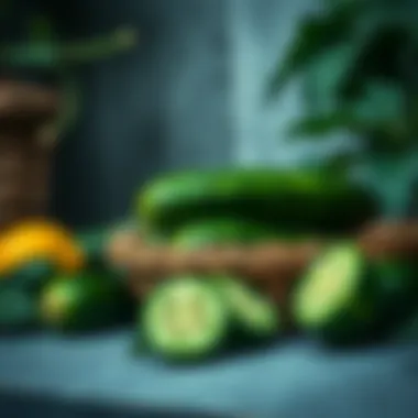 Fresh cucumbers from the garden