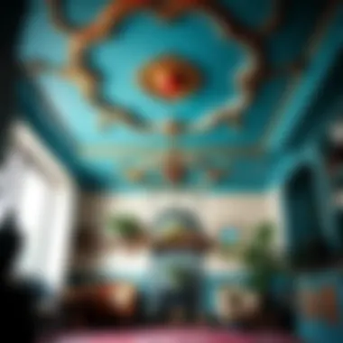 Creative use of color in ceiling decor