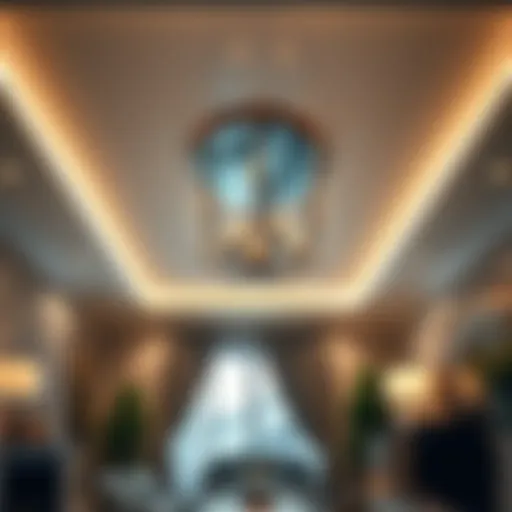 Elegant living room ceiling with modern design