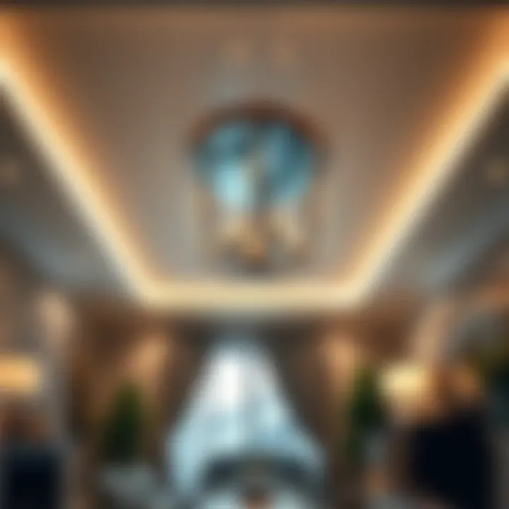 Elegant living room ceiling with modern design