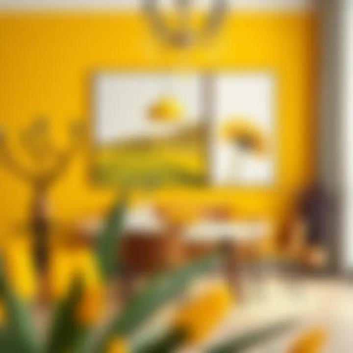 Yellow color palette swatches for interior design