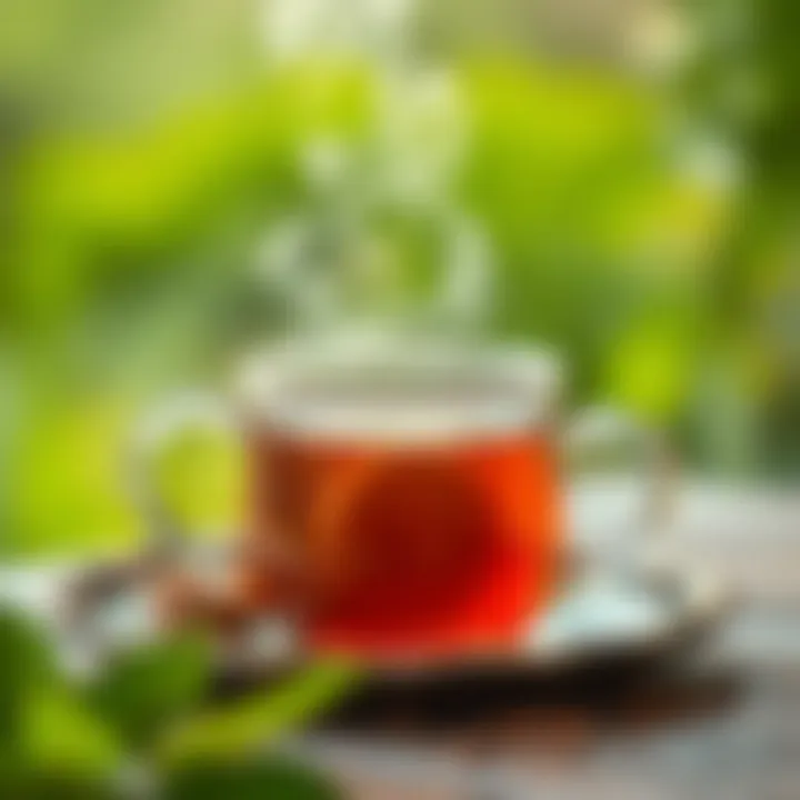 Aromatic Brew of Traditional Tea Steam rising from a freshly brewed pot of tea