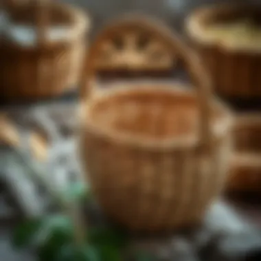 A beautifully crafted basket showcasing intricate weaving techniques