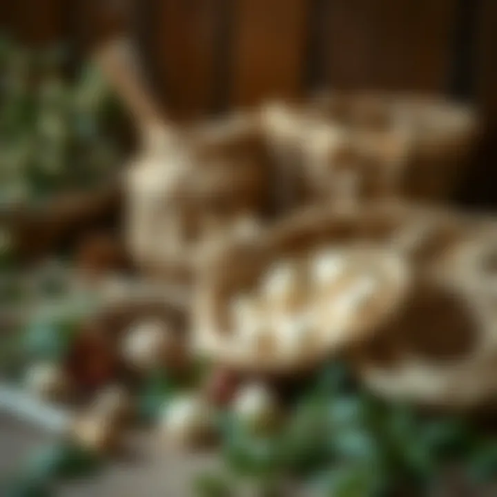 A selection of natural materials used for basket creation