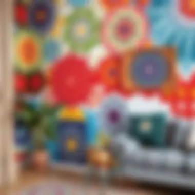 Colorful wall painting showcasing creative patterns