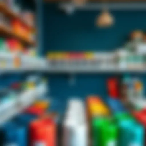 Colorful display of silicone paint options