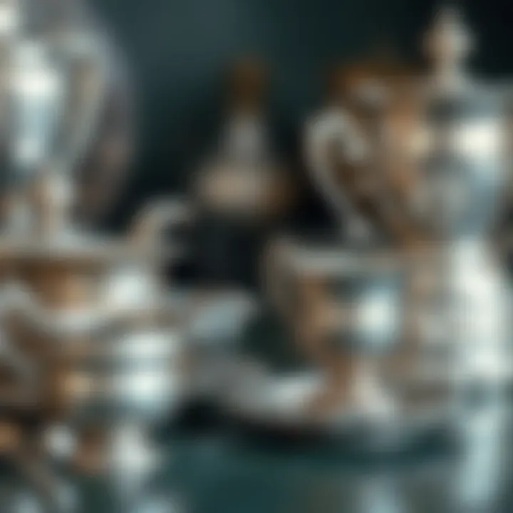 A collection of silver items before polishing