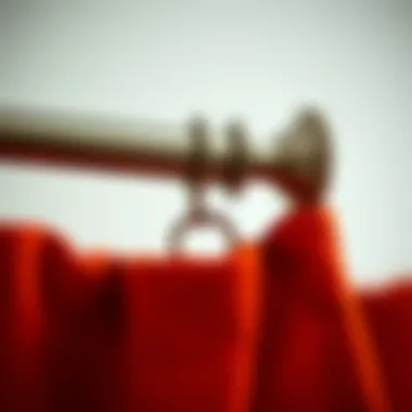 Detailed view of curtain rod assembly