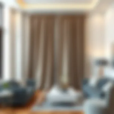 Foam curtain mounted in a stylish living room