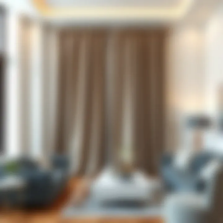 Foam curtain mounted in a stylish living room