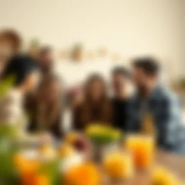 Group of friends engaging in a supportive conversation