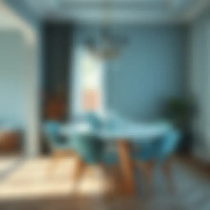 Dining area showcasing aquamarine and its harmonious colors