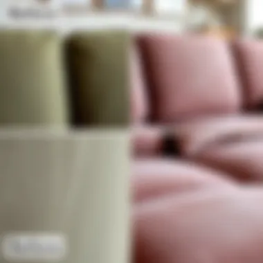 Before and after cleaning suede upholstery