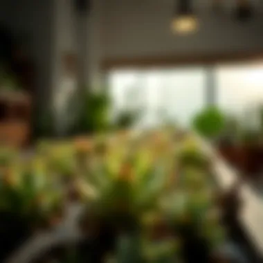 Optimal Lighting for Succulent Growth A bright indoor setting highlighting the light requirements for succulents