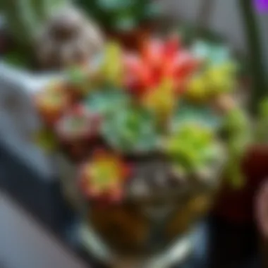 Aesthetic Display of Succulents A vibrant succulent arrangement in a decorative pot