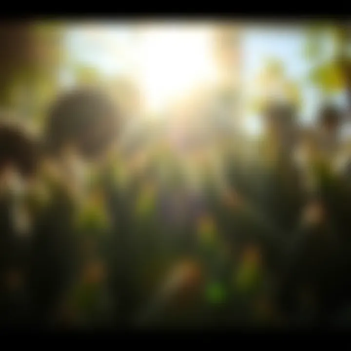 Sunlight filtering through succulent foliage