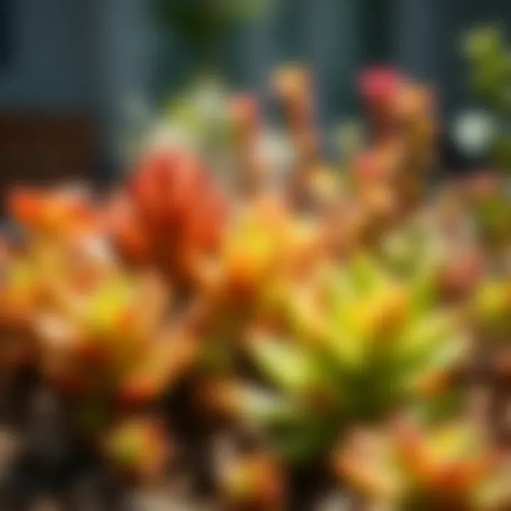 Vibrant succulent plants basking in sunlight