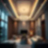 Elegant suspended ceiling design enhancing interior aesthetics