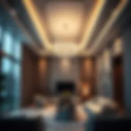 Elegant suspended ceiling design enhancing interior aesthetics