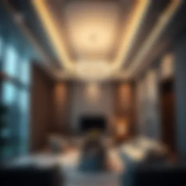 Elegant suspended ceiling design enhancing interior aesthetics