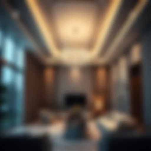 Elegant suspended ceiling design enhancing interior aesthetics