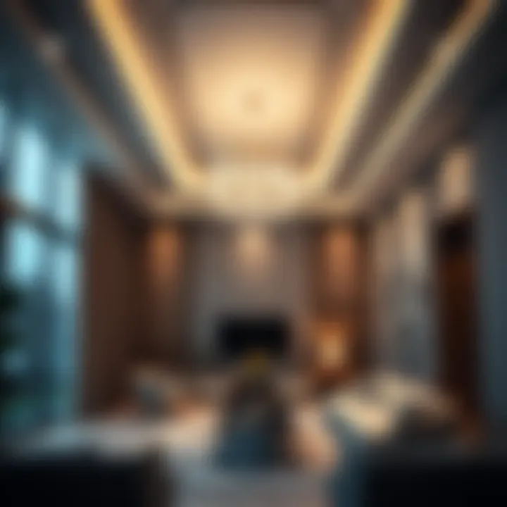 Elegant suspended ceiling design enhancing interior aesthetics