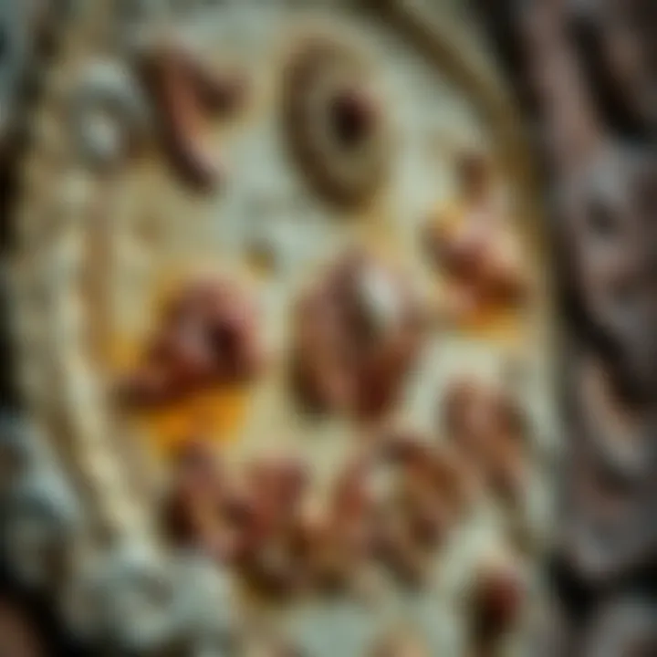 Close-up of intricate stone painting techniques