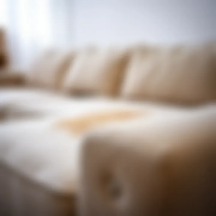 A freshly cleaned couch revealing no stain