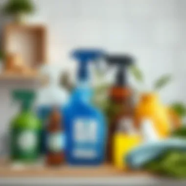 Eco-friendly cleaning products displayed