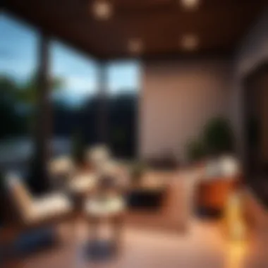 Elegant terrace design with modern furniture