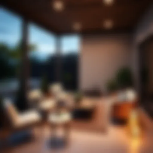 Elegant terrace design with modern furniture