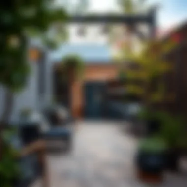 Stylish terrace layout with decorative elements