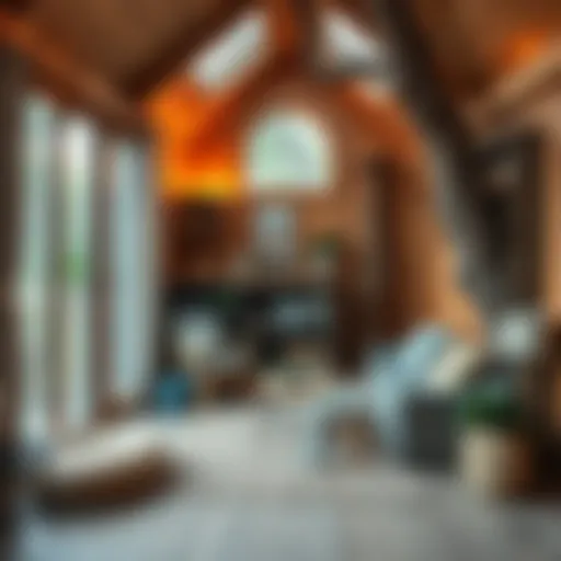 Cozy tree house interior with natural wood elements