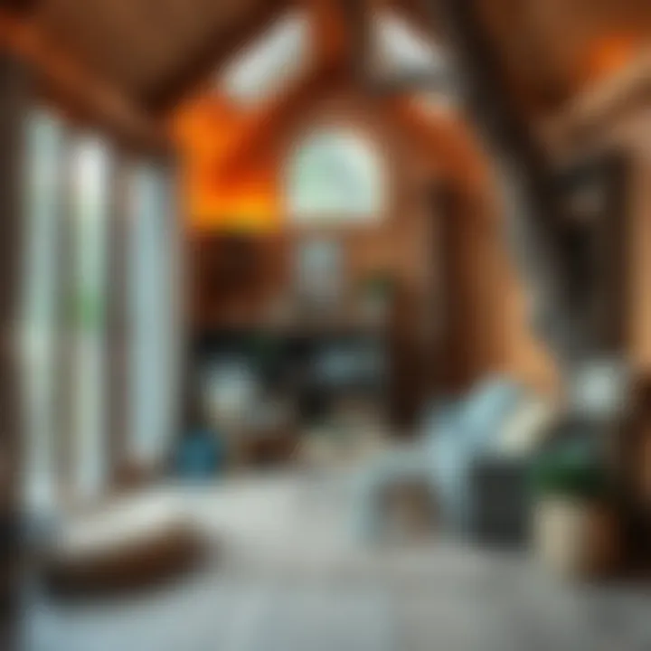 Cozy tree house interior with natural wood elements