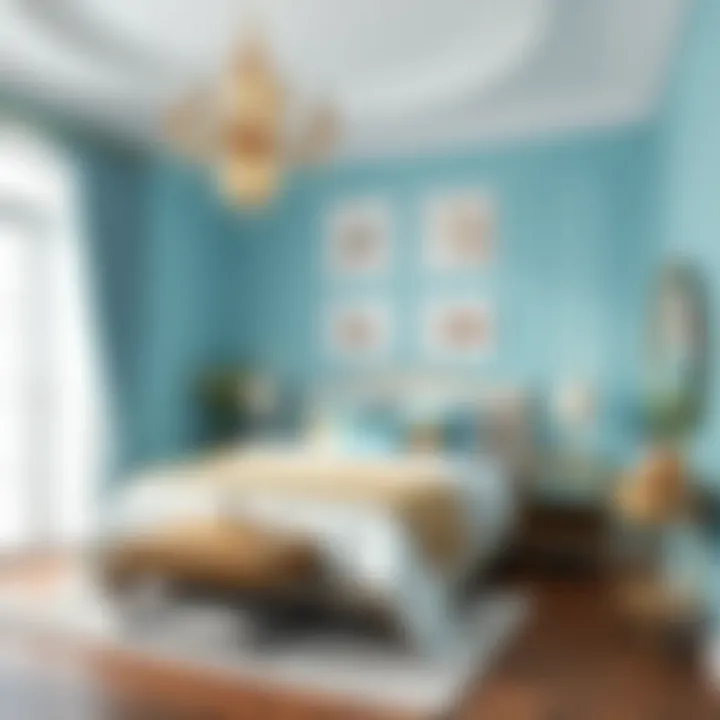 An elegant bedroom with turquoise decor and design ideas