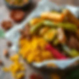 A vibrant array of pickles and spices illustrating the essence of pickle powder