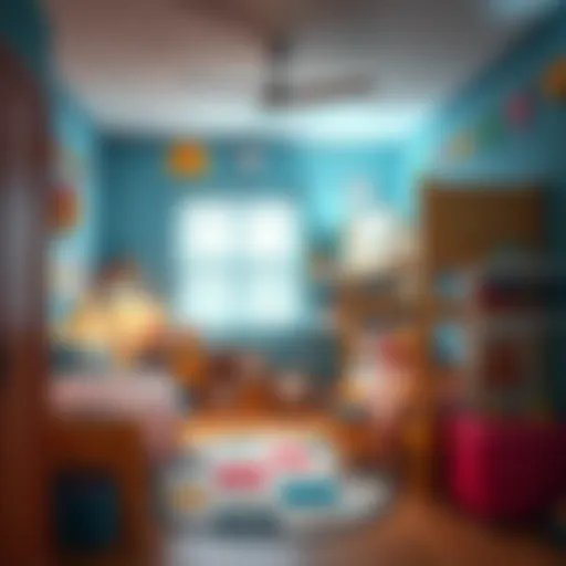 Bright and playful children's room with bunk beds