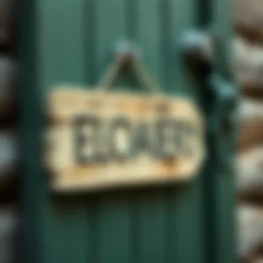 Creative door sign crafted from recycled materials