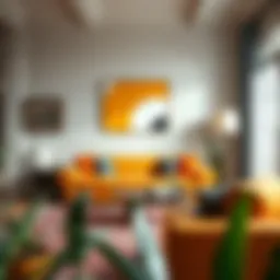 Vibrant colored sofas enhancing living room aesthetics