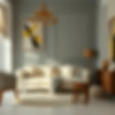 Elegant room showcasing patterned paint