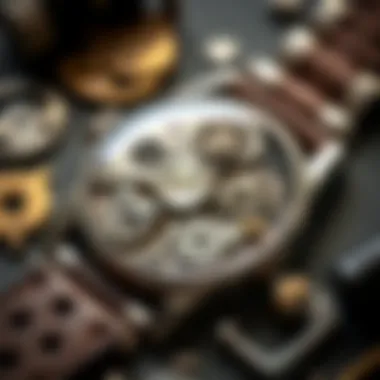 Various watch components laid out