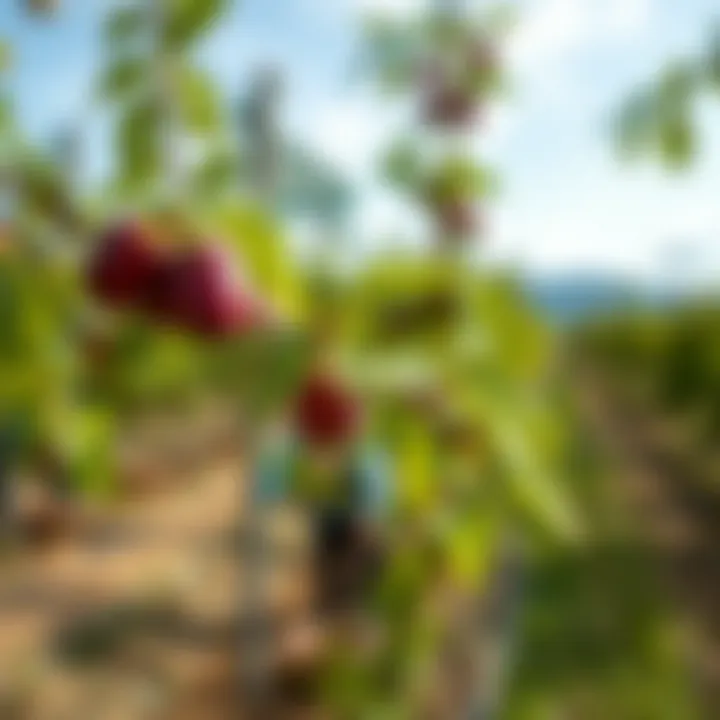 Techniques for watering plum trees in an orchard