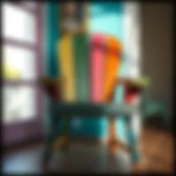 A beautifully painted wooden chair showcasing vibrant colors