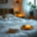 Relaxing bedroom ambiance with soap