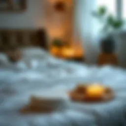 Relaxing bedroom ambiance with soap