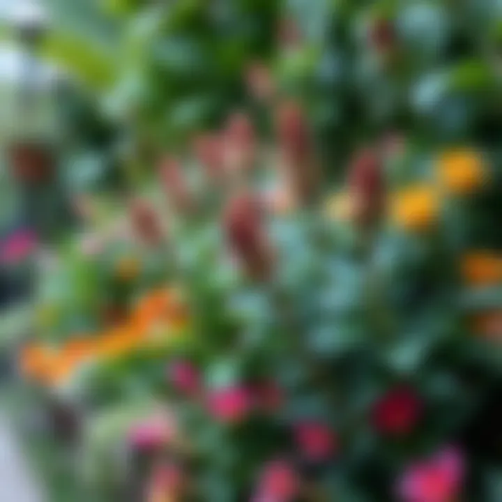 A lush garden featuring multiple yelken çiçeği plants, emphasizing their decorative use.