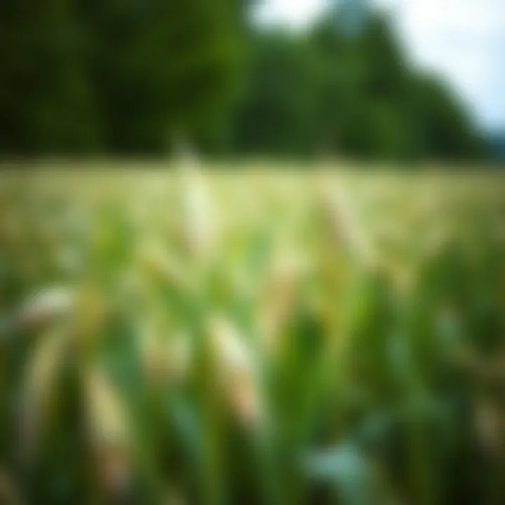 Nurturing oat plants in a lush field