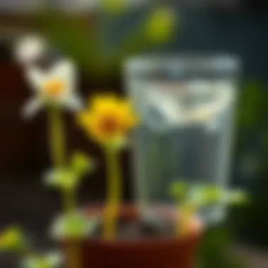 Comparison of flower growth with and without egg water